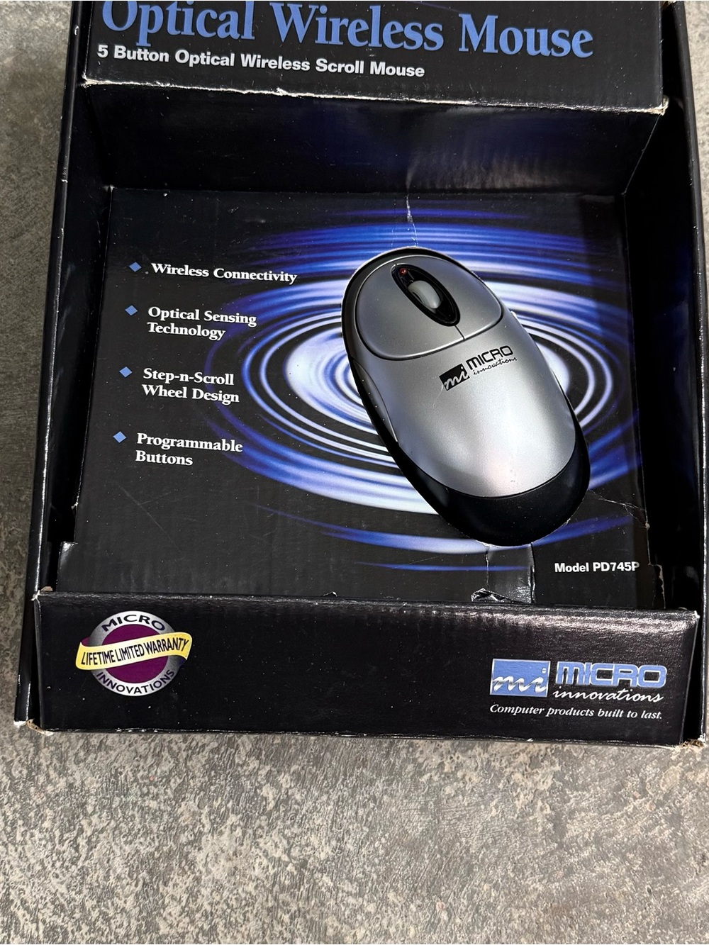 NOS Micro Innovations PD745P Optical Wireless Mouse Windows XP - Picture 5 of 8